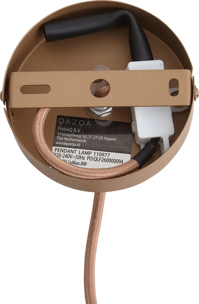 Lampada a sospensione di design bronzo scuro con vetro ambrato - Kemner