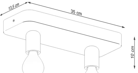 Sollux SL.1157 - Faretto TAVO 2xE27/15W/230V calcestruzzo