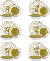 Servizio 18 piatti porcellana Mistral verde