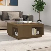 Tavolino da Salotto Miele 80x81x36,5 cm Legno Massello di Pino