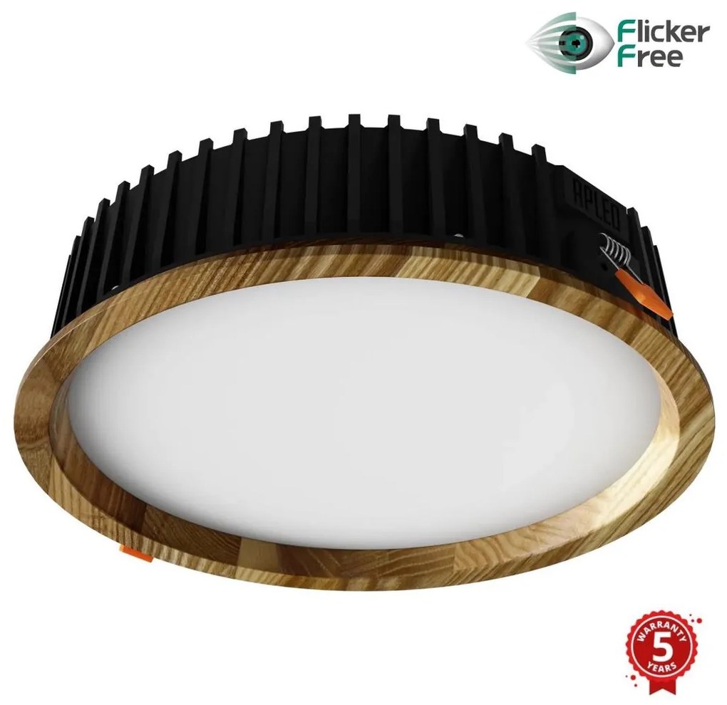 APLED - Lampada LED RONDO WOODLINE LED/18W/230V 4000K diametro 26 cm cenere legno solido