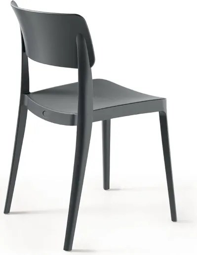 Sedia impilabile da giardino in polipropilene - FRA Antracite 2 pezzi