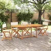 Sedie da Giardino Pieghevoli 4 pz Bianco Crema in Tessuto 3208910