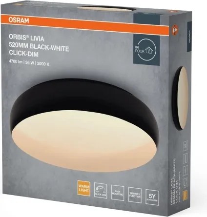 Osram - plafoniera LED dimmerabile ORBIS LIVIA LED/36W/230V Ø 52 cm nero/bianco