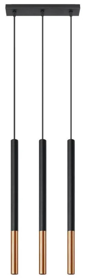 Lampadario su filo MOSAIC 3xG9/12W/230V nero/rame