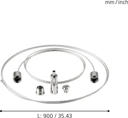 Eglo 61355 - Illuminazione a sospensione con cavi SALOBRENA 90cm