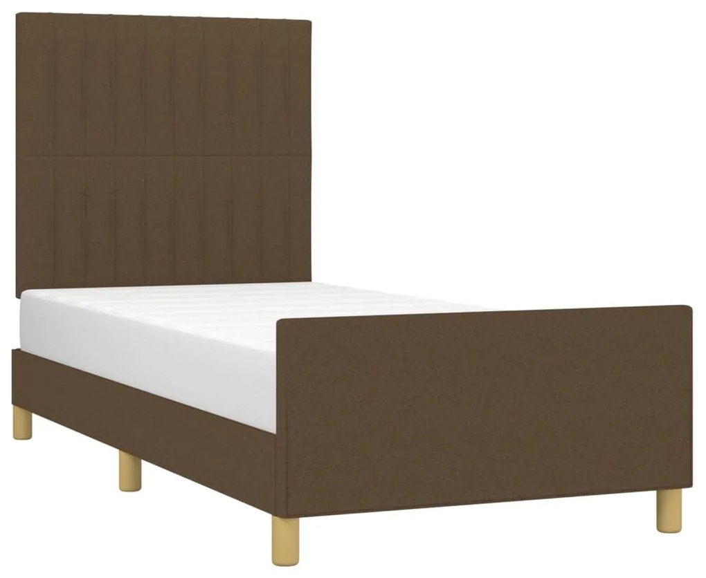 Giroletto senza materasso marrone scuro 80x200 cm tessuto