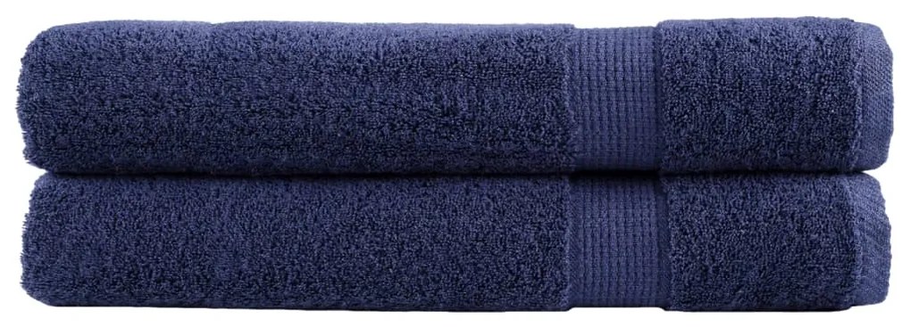 Asciugamani Per Sauna Solund 2 Pz Blu Navy 80x200cm 600gsm /