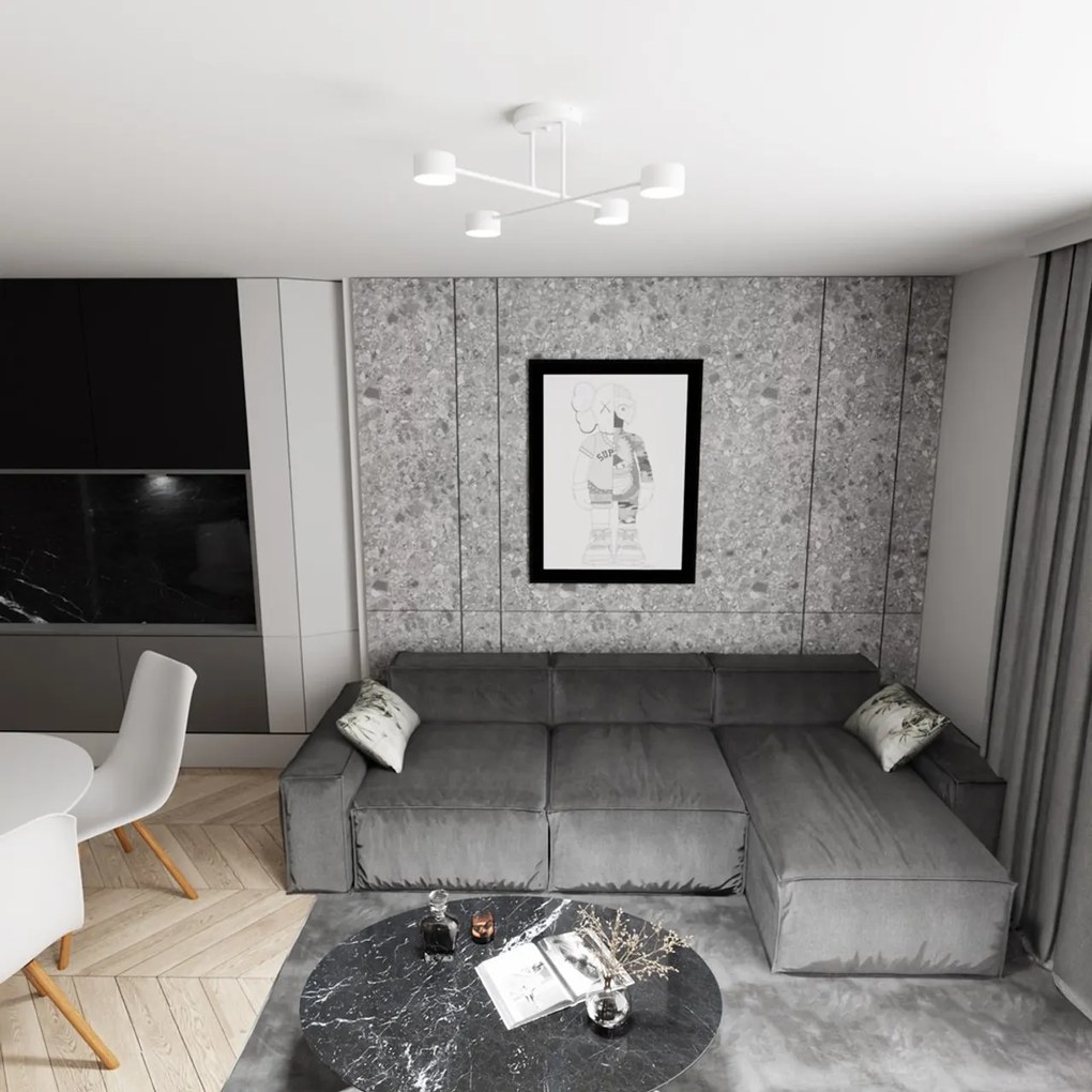 Lampada da soffitto in acciaio HALO 4 bianco/nero 4xGX53