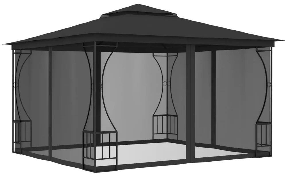 Gazebo Con Rete 300x300x265 Cm Antracite /
