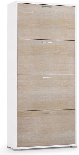 Scarpiera doppia profondità L 67 x H 147 x P 28 cm 24 paia, beige