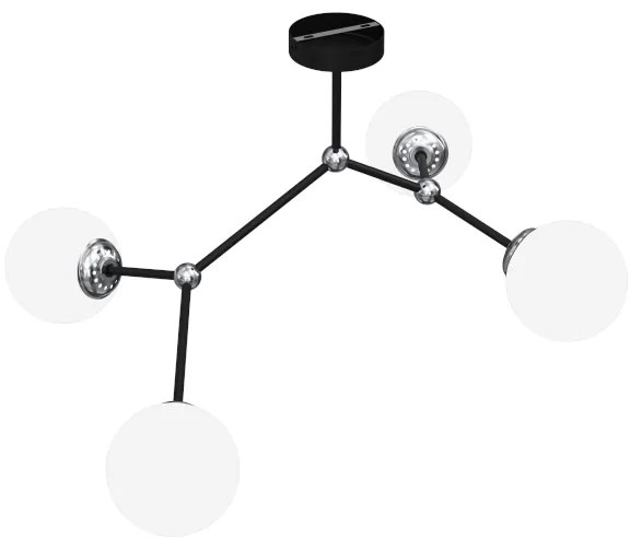 Lampadario a plafone JOY 4xE14/40W/230V nero/cromo lucido