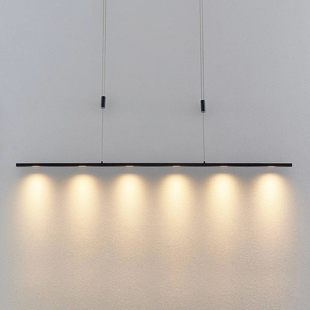 Lucande Lampada LED a sospensione Stakato, 140 cm, a 6 luci, dimmerabile