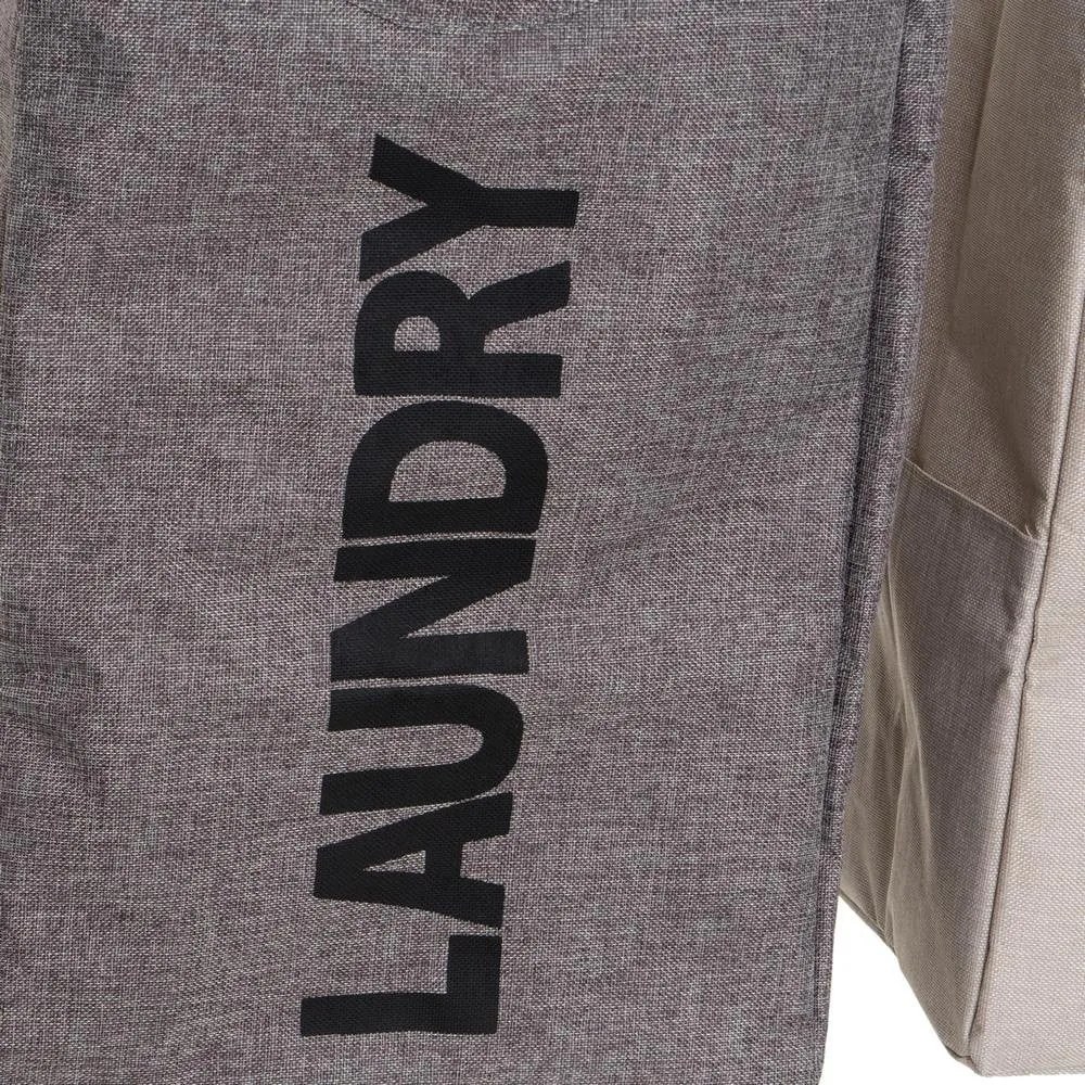 Ceste per il bucato in set grigie/beige in tessuto 2 pz – Casa Selección