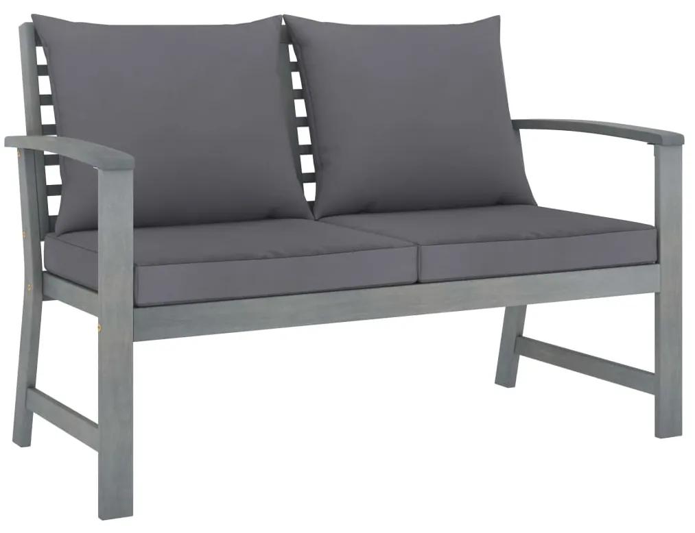 Set divani da giardino 5 pz con cuscini in legno acacia grigio