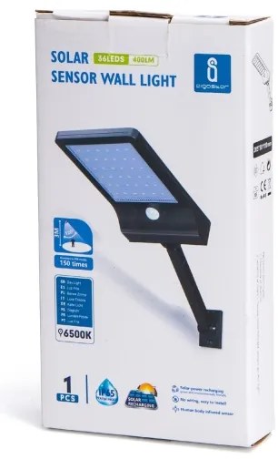 Aigostar - Lampada stradale solare LED con sensore LED/2,3W/5,5V IP65