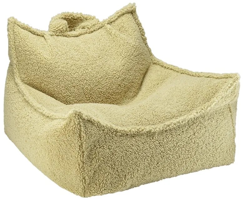Pouf a sacco per bambini verde con rivestimento in bouclé Chair – Wigiwama