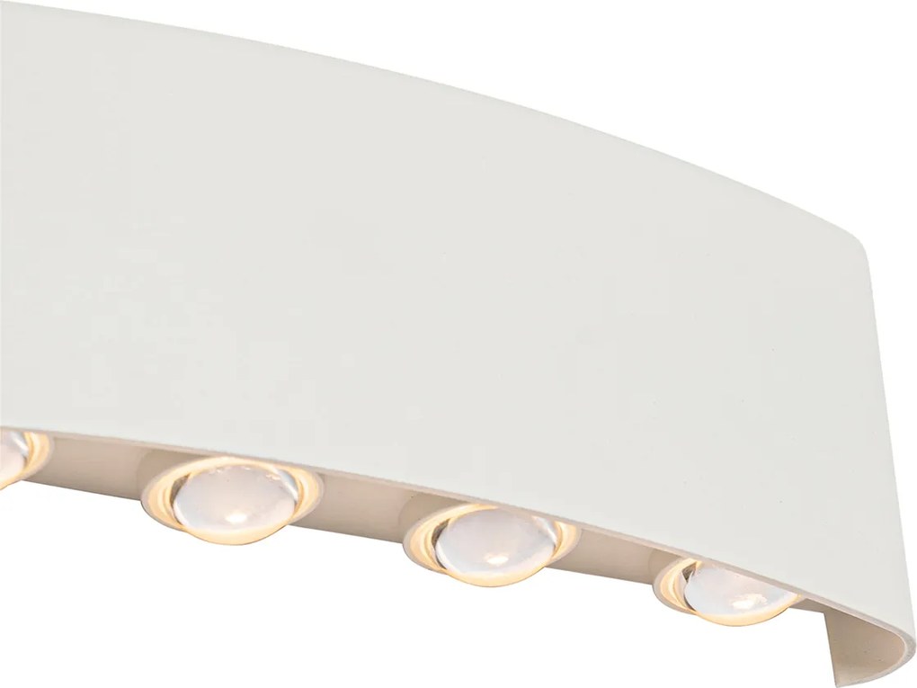 Lampada da parete per esterni bianca con LED 10 luci IP54 - Silly