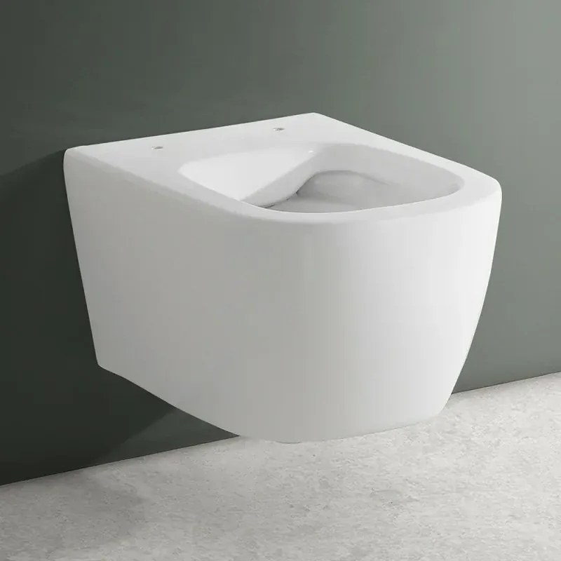 Wc sospeso bianco design quadrato in ceramica con scarico Rimless Kayra