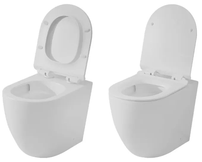 Sanitari Filomuro in ceramica bianca opaca con copriwc e scarico tornado Tokyo