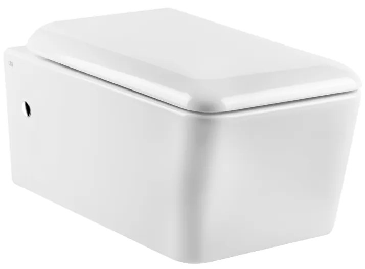 Wc a Parete senza brida 6 Litri in ceramica con cerniere chiusura Rallentata bianco Rettangolo Total Look 37573 Gessi