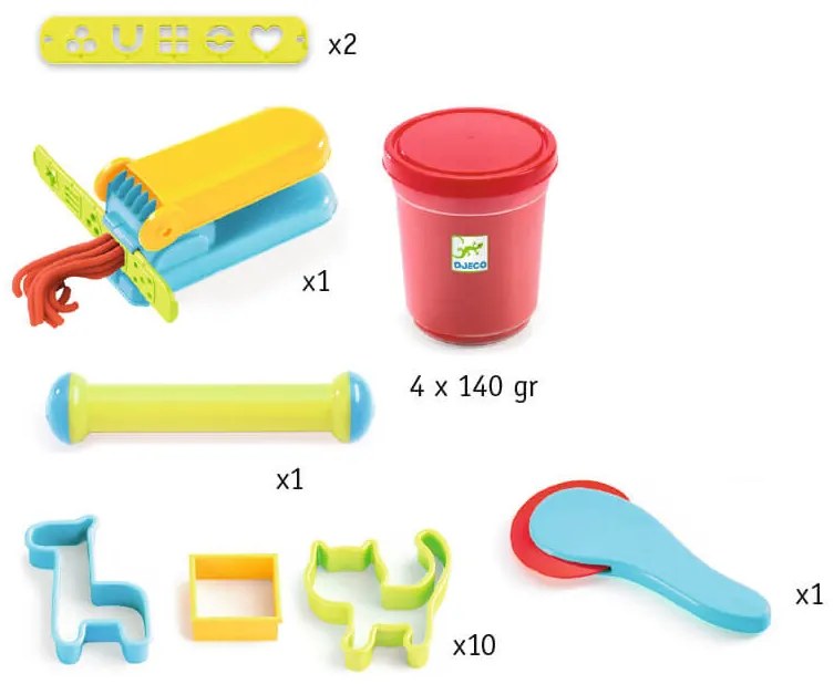 Kit di plastilina completo - rosso, verde, giallo, blu