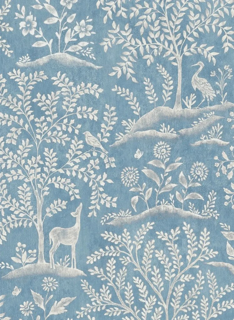 Nina Campbell Tapete Foret - Blue