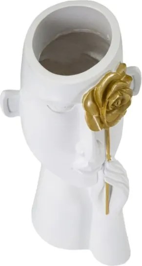 Vaso Face Con Fiore Cm 14X13X27