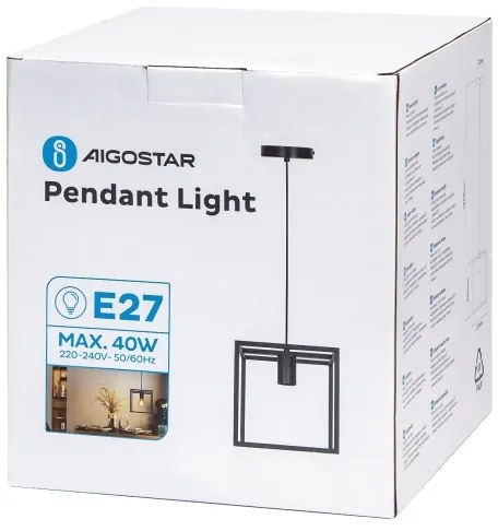Aigostar - Lampadario a sospensione con filo 1xE27/40W/230V