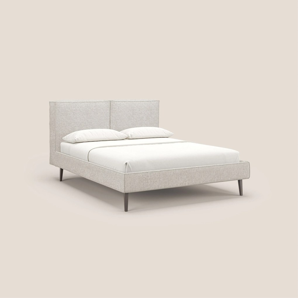 Isotta letto imbottito completamente sfoderabile in morbido tessuti impermeabile T10 panna