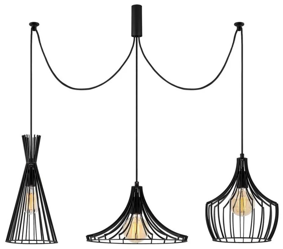 Lampadario a sospensione con filo MEZOPOTAMYA 3xE27/40W/230V ragno