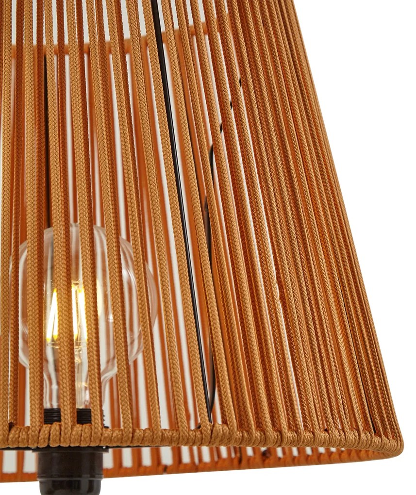 Lampada da terra per esterni nera con paralume in corda arancione IP44 - Virginia Jayla