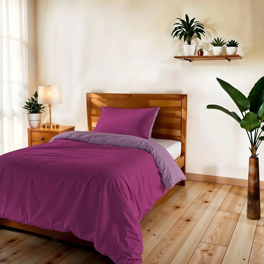 Parure copripiumino singolo fucsia lilla Datex