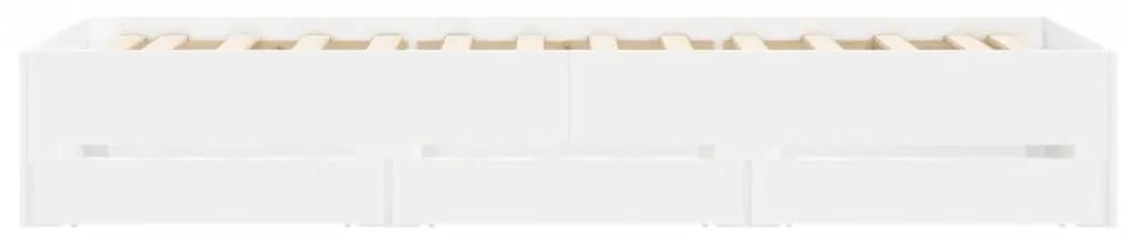 Giroletto con Cassetti Bianco 90x200 cm in Legno Multistrato