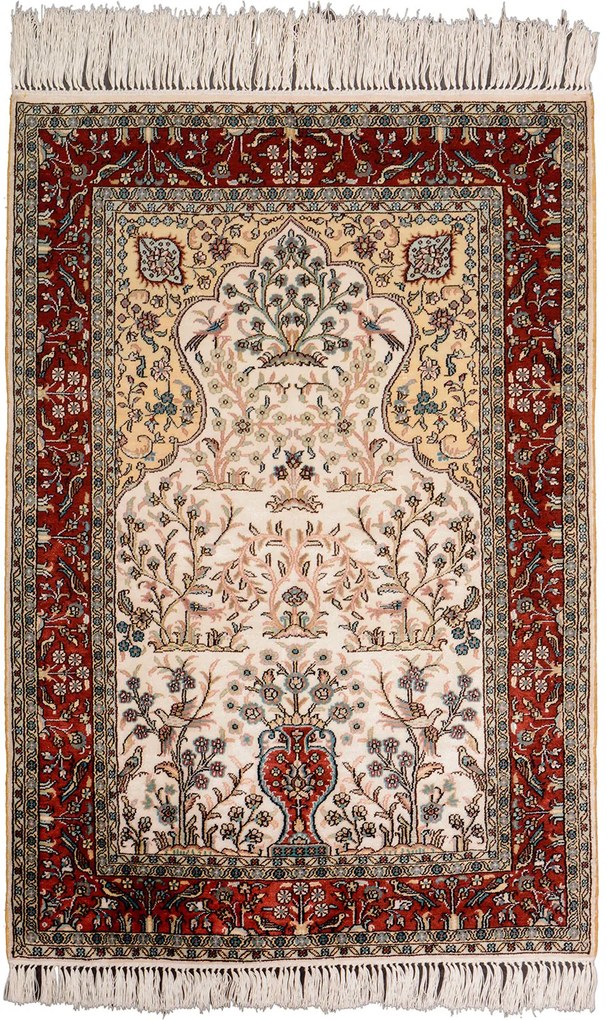 Hereke Tappeto orientale 90x60 Beige (Cina) Annodato A Mano