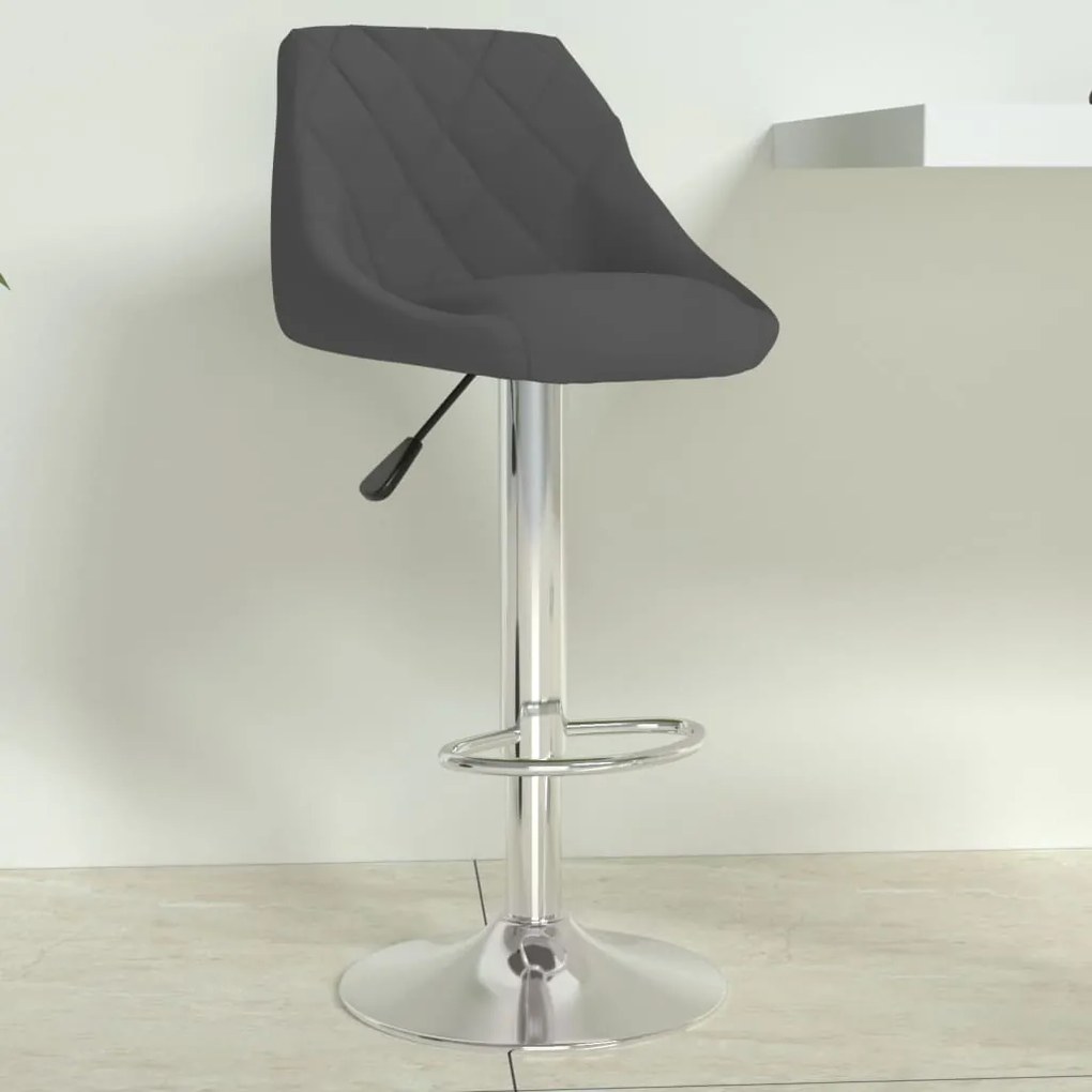 Sgabello Da Bar Grigio Scuro İn Velluto /