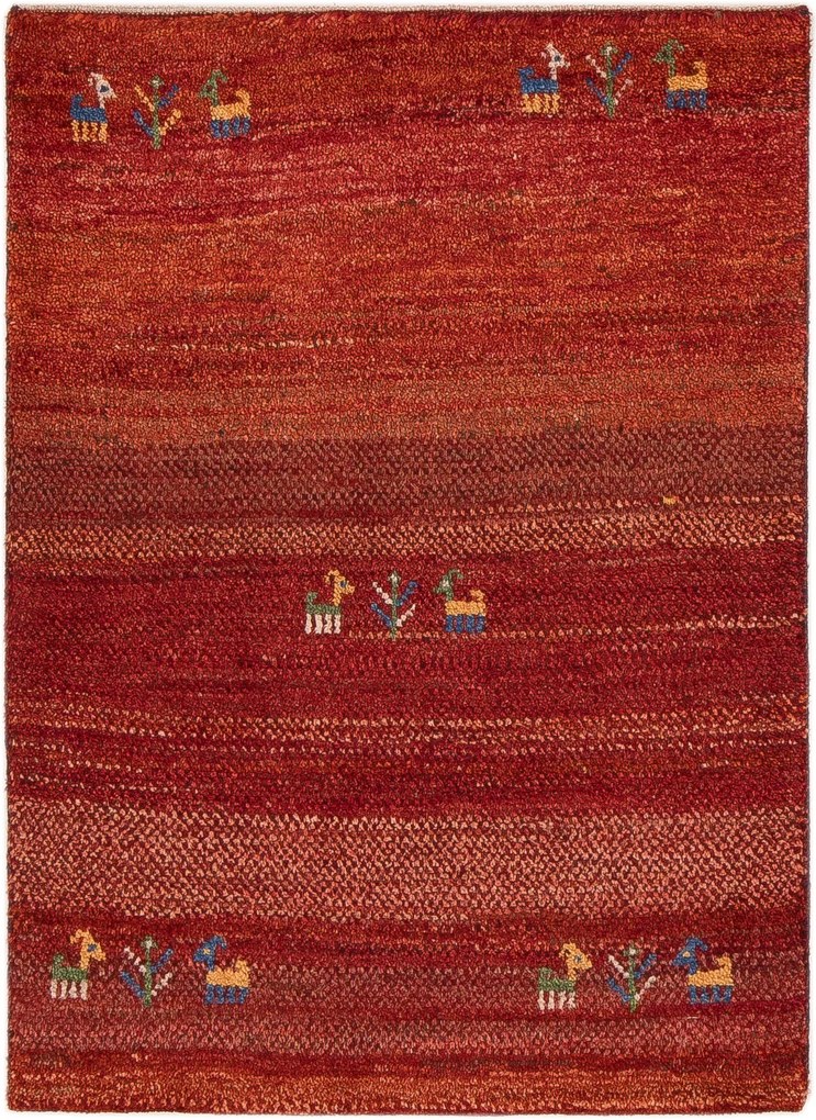 Gabbeh Tappeto 80x60 Rosso (Iran) Annodato A Mano
