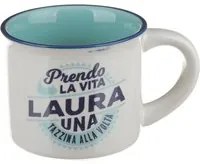 Tazzina caffè con nome Laura in gres porcellanato