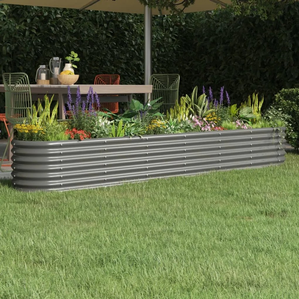 Letto Giardino Acciaio Verniciato A Polvere 224x40x36 Cm Grigio /