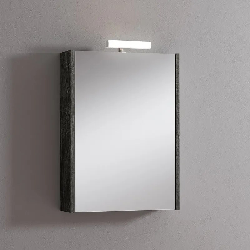 Pensile con luce Akira tigerwood L 51.5 x H 70 x P 15.5 cm