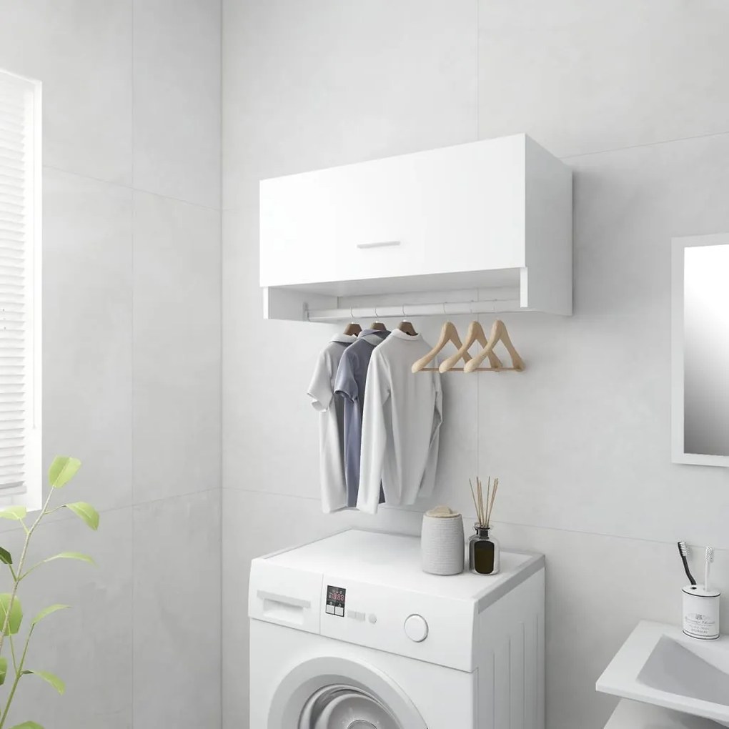 Armadio bianco lucido 70x32,5x35 cm in truciolato