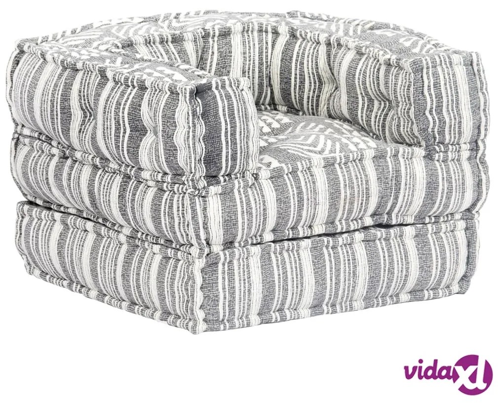 vidaXL Pouf Modulare in Tessuto Grigio a Strisce