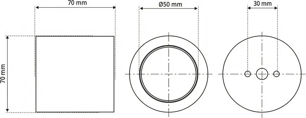Plafoniera Ø70 x 70mm GU10 in Gesso Pitturabile Cilindrica