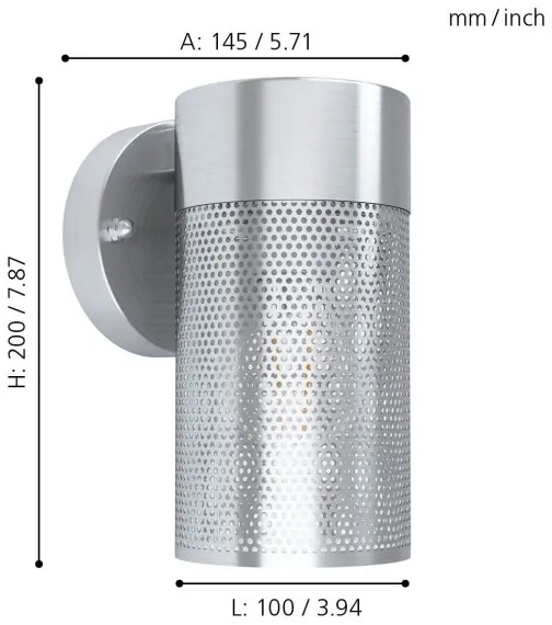 Eglo 98741 - Applique da esterno FANTECOLO 1xE27/28W/230V