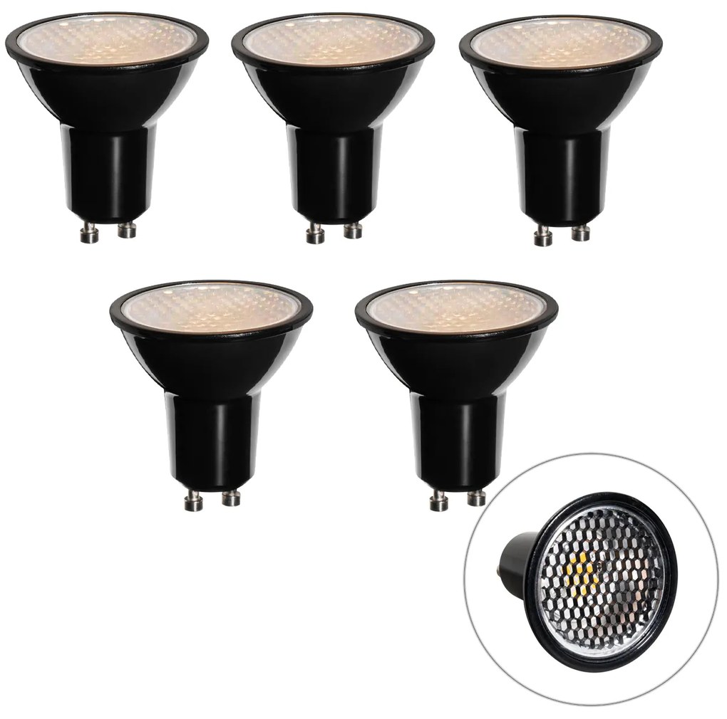 Set di 5 Lampadine LED GU10 dimmerabili 50mm a nido d'ape 6W 400 lm 3000K