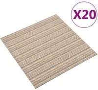 Quadrotte di Moquette 20 pz 5 m 50x50 cm Beige a Strisce