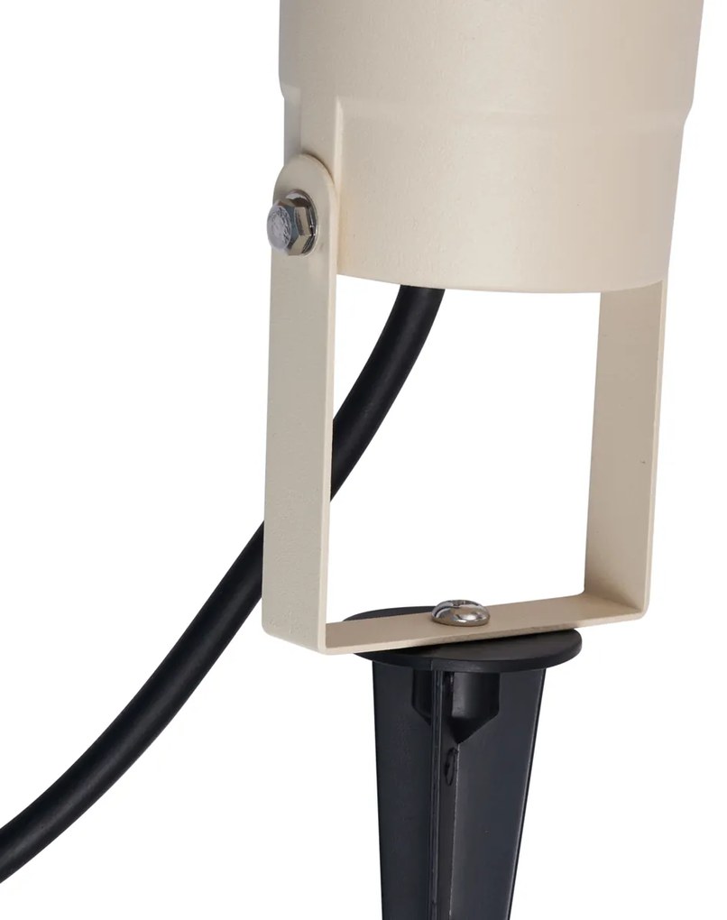 Faretto da giardino a picchetto beige GU10 50mm regolabile IP65 con cavo e spina - Basic
