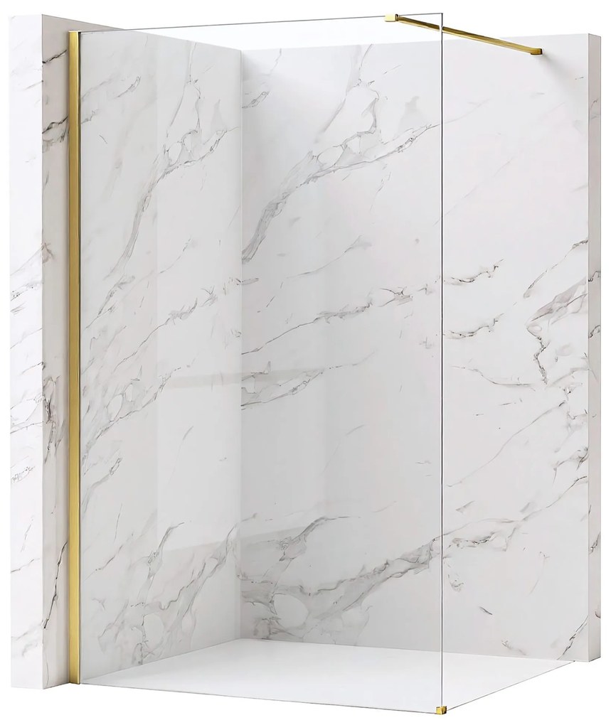 Parete doccia Rea Flexi Transparent / Brush Gold 140