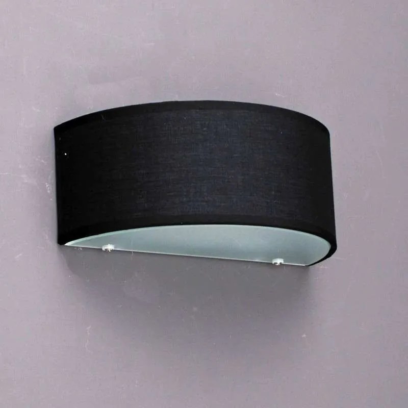 Applique da parete rustica mezza rotonda nera - Drum
