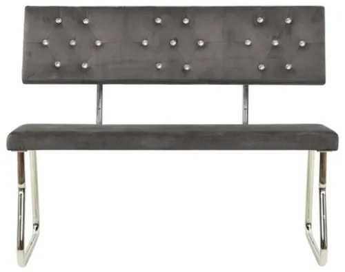 Panca 110 cm in Velluto Grigio Chiaro